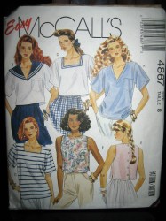 4867 EZ PULLOVER / BK BUTTON TOPS SLVS OR NOT PATTERN 16 38